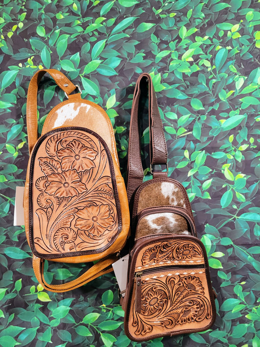Tooled Leather Crossbody