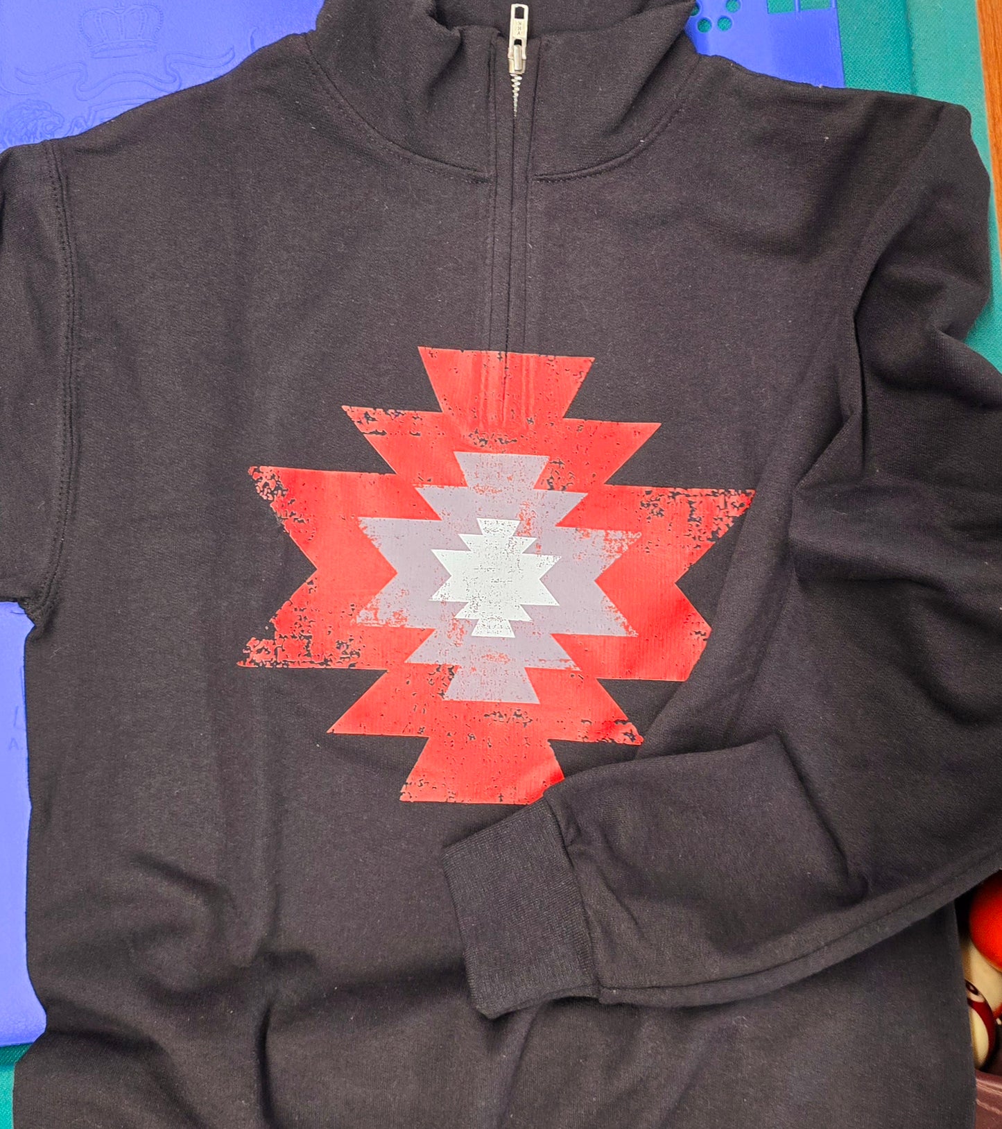 Red Aztec 1/4 Zip