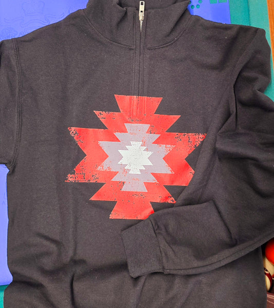 Red Aztec 1/4 Zip