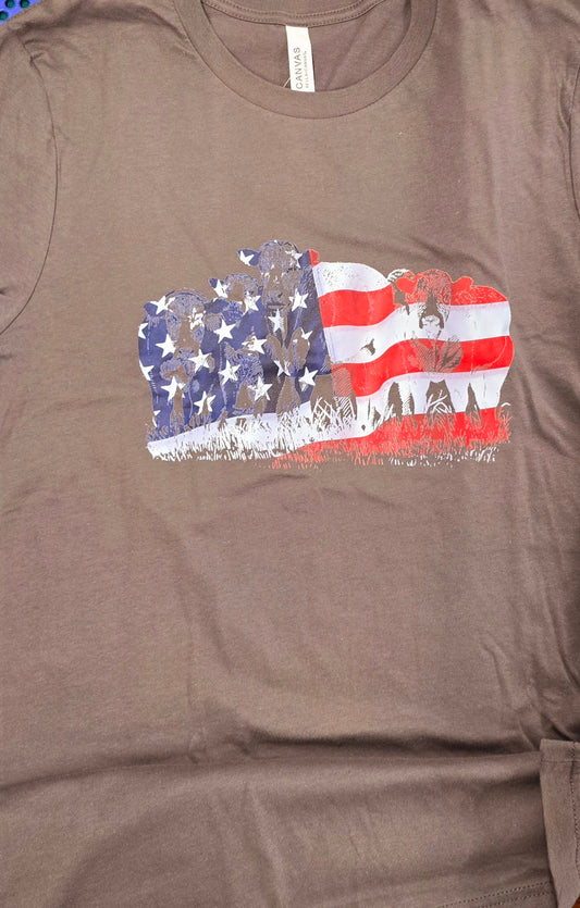 Red White & Blue Cows T-shirt