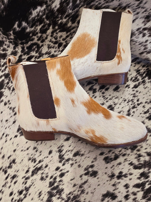Jen Cowhide Booties