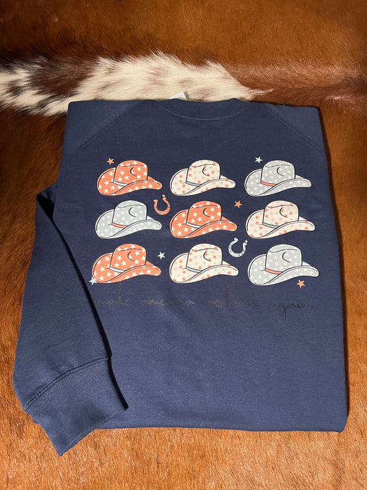 "Make America Western Again" Navy Crewneck
