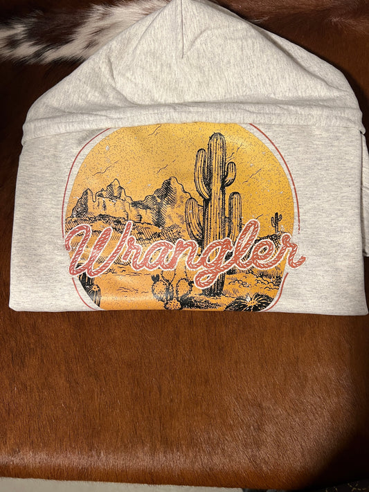 "Wrangler" Light Gray Hoodie