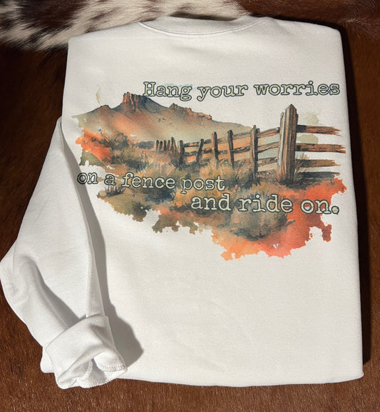 "Hang Your Worries" White Crewneck