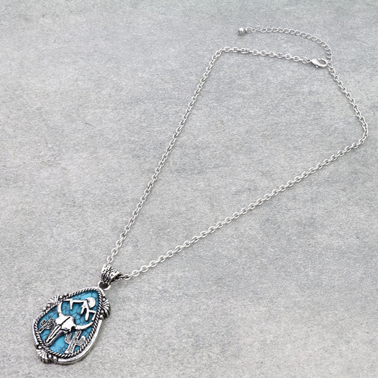 Steer Skull Cutout Necklace