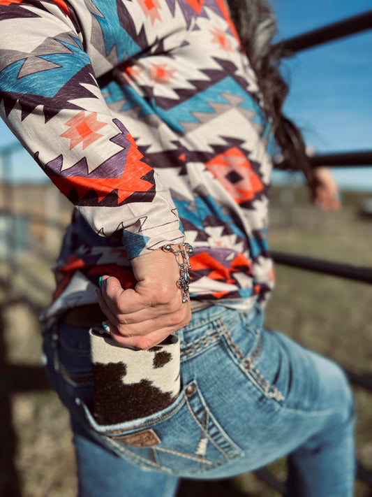 Cowhide Flask